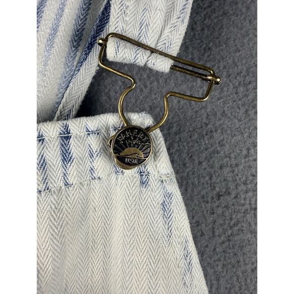 Faherty Topsail Overalls Railroad Stripes Blue White Jumpsuit Size Small - Picture 4 of 12